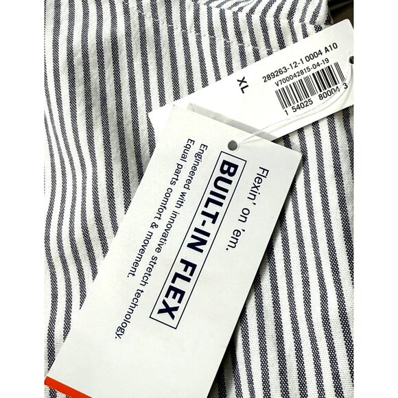 Old Navy Everyday Button Front Shirt Built-In-Flex Oxford Gray Stripe Mens XL - Picture 7 of 9